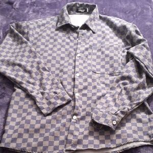 Men's Casual Checkered Button Down Shirt